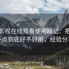 人人影视在线观看使用随记：把话说直一点到底好不好用，经验分享版