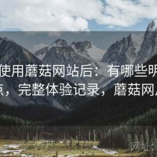 实际使用蘑菇网站后：有哪些明显优点，完整体验记录，蘑菇网片