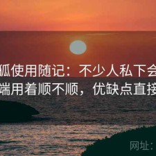 茶杯狐使用随记：不少人私下会问电脑端用着顺不顺，优缺点直接说