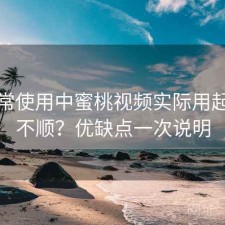 在日常使用中蜜桃视频实际用起来顺不顺？优缺点一次说明