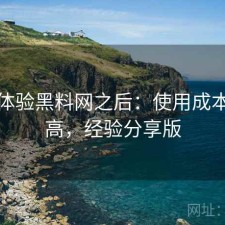 实际体验黑料网之后：使用成本高不高，经验分享版