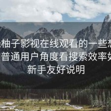 围绕柚子影视在线观看的一些想法：站在普通用户角度看搜索效率如何，新手友好说明