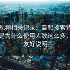 天美视频相关记录：高频搜索背后的原因是为什么使用人数这么多，新手友好说明