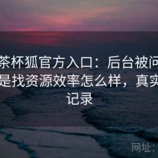 聊聊茶杯狐官方入口：后台被问得最多的是找资源效率怎么样，真实使用记录