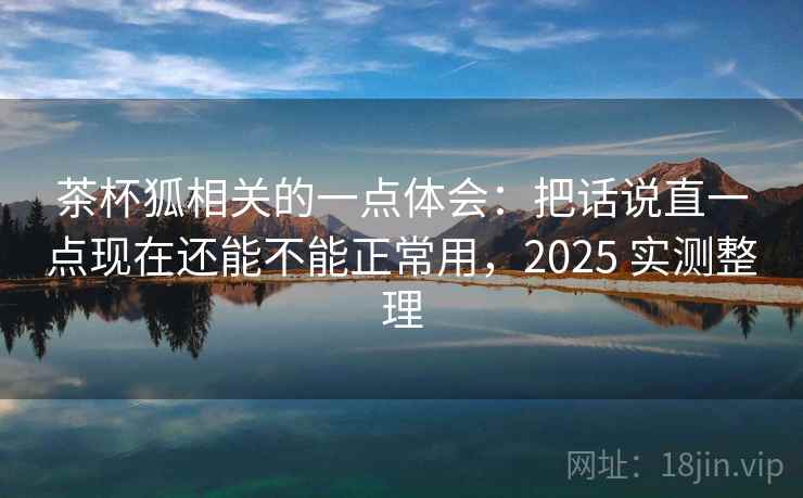 茶杯狐相关的一点体会：把话说直一点现在还能不能正常用，2025 实测整理  第2张