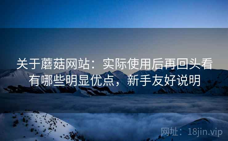 关于蘑菇网站：实际使用后再回头看有哪些明显优点，新手友好说明  第1张