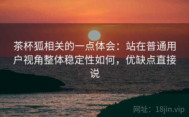 茶杯狐相关的一点体会:站在普通用户视角整体稳定性如何,优缺点直接说 第2张 茶杯狐相关的一点体会:站在普通用户视角整体稳定性如何,优缺点直接说 第2张