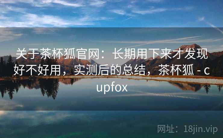 关于茶杯狐官网:长期用下来才发现好不好用,实测后的总结,茶杯狐 - cupfox 第1张 关于茶杯狐官网:长期用下来才发现好不好用,实测后的总结,茶杯狐 - cupfox 第1张