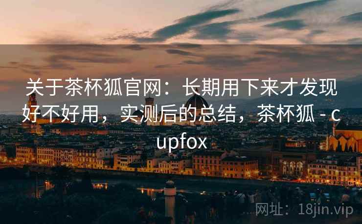 关于茶杯狐官网:长期用下来才发现好不好用,实测后的总结,茶杯狐 - cupfox 第2张 关于茶杯狐官网:长期用下来才发现好不好用,实测后的总结,茶杯狐 - cupfox 第2张