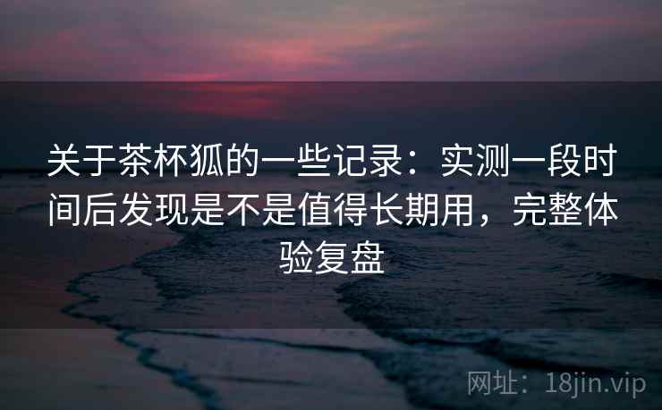 关于茶杯狐的一些记录:实测一段时间后发现是不是值得长期用,完整体验复盘 第2张 关于茶杯狐的一些记录:实测一段时间后发现是不是值得长期用,完整体验复盘 第2张
